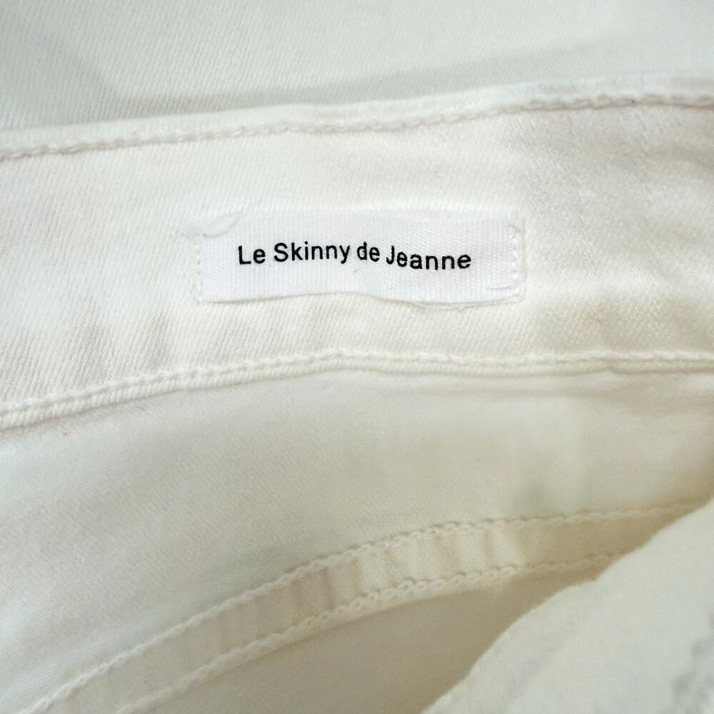 Frame Denim Le Skinny De Jeanne Blanc White Stretch Denim Mid Rise Womens Sz 28 - Picture 9 of 11